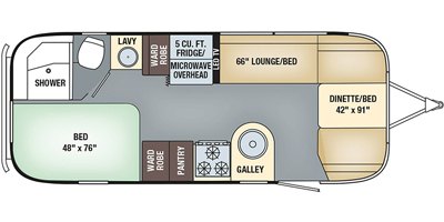 2018 Airstream Flying Cloud 23CB floorplan