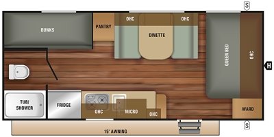 2018 Starcraft Autumn Ridge Outfitter Travel Trailer 20BH floorplan