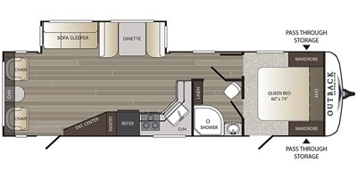 2018 Keystone Outback Ultra-Lite 299URL floorplan