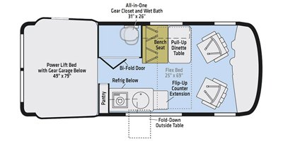 2018 Winnebago Revel 44E floorplan