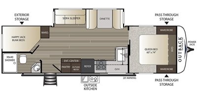 2018 Keystone Outback Ultra-Lite 290UBH floorplan