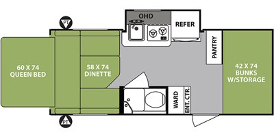 2018 Forest River r-pod RP-176T floorplan