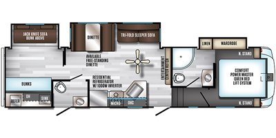 2018 Forest River Cherokee Arctic Wolf 315TBH8 floorplan
