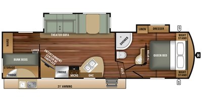 2018 Starcraft Telluride 296BHS floorplan