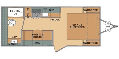 2018 Shasta Oasis 18FQ floorplan