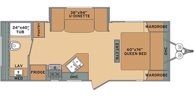 2018 Shasta Oasis 21RB floorplan
