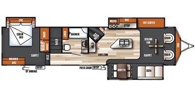 2018 Forest River Salem Villa Estate 4092BFL floorplan