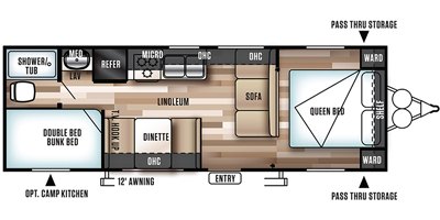 2019 Forest River Wildwood X-Lite Northwest Edition 261BHXL floorplan