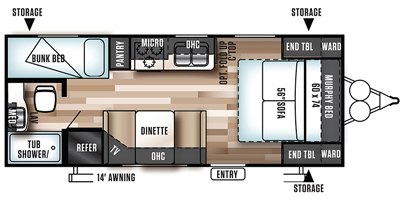 2018 Forest River Wildwood X-Lite 201BHXL floorplan