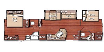 2018 Gulf Stream Trailmaster Lodge Series 408TBS floorplan