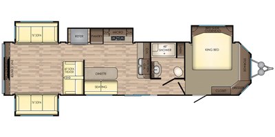 2018 CrossRoads Hampton HP373RDD floorplan