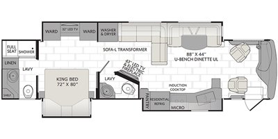 2018 Monaco Marquis 38K floorplan