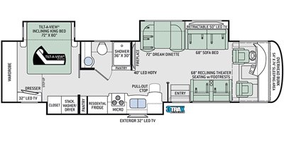 2018 Thor Motor Coach Palazzo 37.4 floorplan