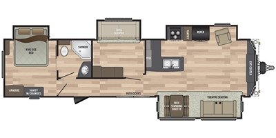 2019 Keystone Residence 40MBNK floorplan