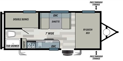 2019 Forest River Wildwood X-Lite West 177BHFSX floorplan