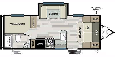 2019 Forest River Salem Cruise Lite West 221BHXL floorplan