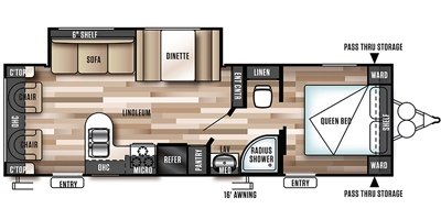 2019 Forest River Salem Cruise Lite Northwest Edition 254RLXL floorplan