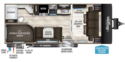 2019 Grand Design Imagine XLS 21BHE floorplan