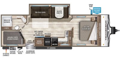 2019 Grand Design Transcend 27BHS floorplan