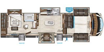 2019 Grand Design Solitude 379FLS floorplan