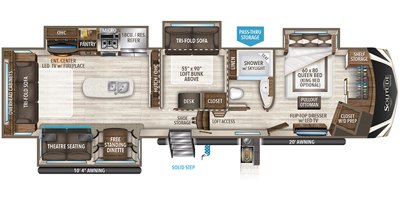 2019 Grand Design Solitude 377MBS floorplan