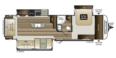 2019 Keystone Cougar Half-Ton (East) 32RLI floorplan