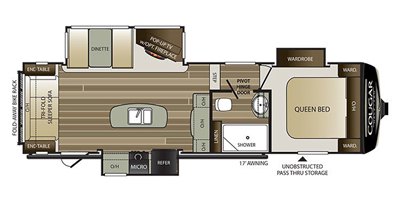 2019 Keystone Cougar Half-Ton (East) 27RLS floorplan