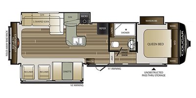 2019 Keystone Cougar Half-Ton (All Regions) 29RES floorplan