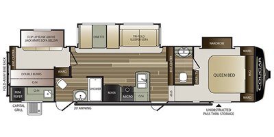 2019 Keystone Cougar Half-Ton (All Regions) 32BHS floorplan