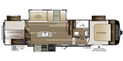 2019 Keystone Cougar Half-Ton (All Regions) 32DBH floorplan