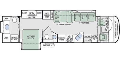 2019 Thor Motor Coach Palazzo 36.1 floorplan