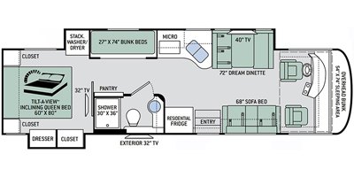 2019 Thor Motor Coach Palazzo 33.5 floorplan