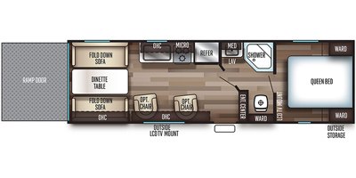 2019 Forest River Cherokee Grey Wolf West 26RR floorplan