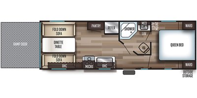 2019 Forest River Cherokee Grey Wolf West 22RR floorplan