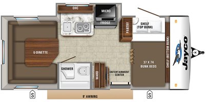 2019 Jayco Hummingbird 17BH floorplan