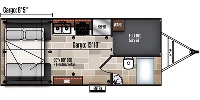 2019 Coachmen Adrenaline 19CB floorplan