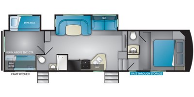 2019 Heartland Xtreme Light ElkRidge E326 floorplan