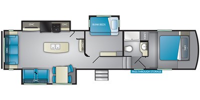 2019 Heartland Xtreme Light ElkRidge E361 floorplan