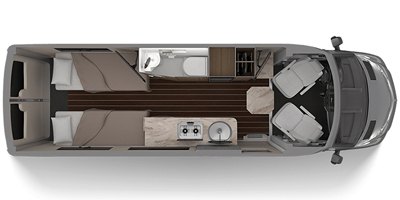 2019 Airstream Interstate Grand Tour EXT Twin floorplan