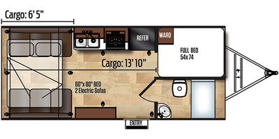 2019 Forest River Work and Play 19WCB floorplan