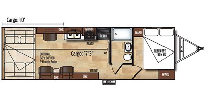 2019 Forest River Work and Play 26WCB floorplan
