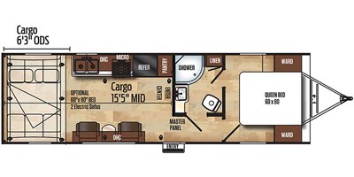 2019 Forest River Work and Play 25WQB floorplan