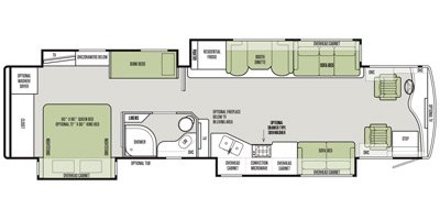 2019 Tiffin Motorhomes Phaeton 40 QKH floorplan