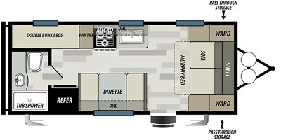 2019 Forest River Wildwood X-Lite West 201BHXL floorplan