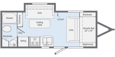 2019 Winnebago Micro Minnie 2106DS floorplan