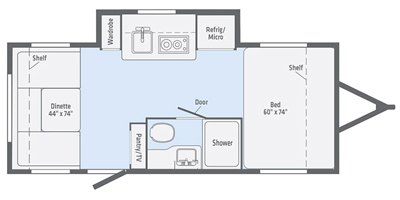 2019 Winnebago Minnie Drop 185DB floorplan