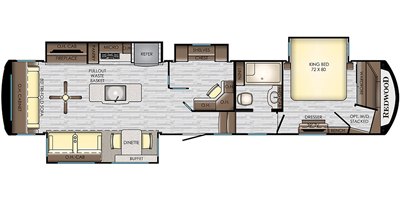 2019 CrossRoads Redwood RW3881ES floorplan