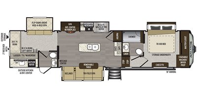 2019 Keystone Avalanche 378BH floorplan