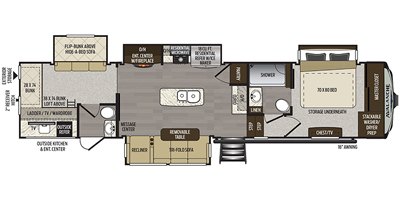 2019 Keystone Avalanche 379BH floorplan