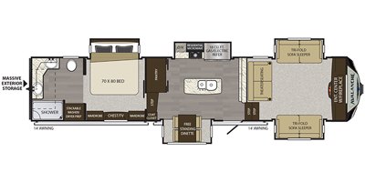 2019 Keystone Avalanche 382FL floorplan